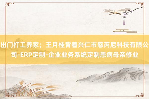 出门打工养家；王月桂背着兴仁市慈芮尼科技有限公司-ERP定制-企业业务系统定制患病母亲修业